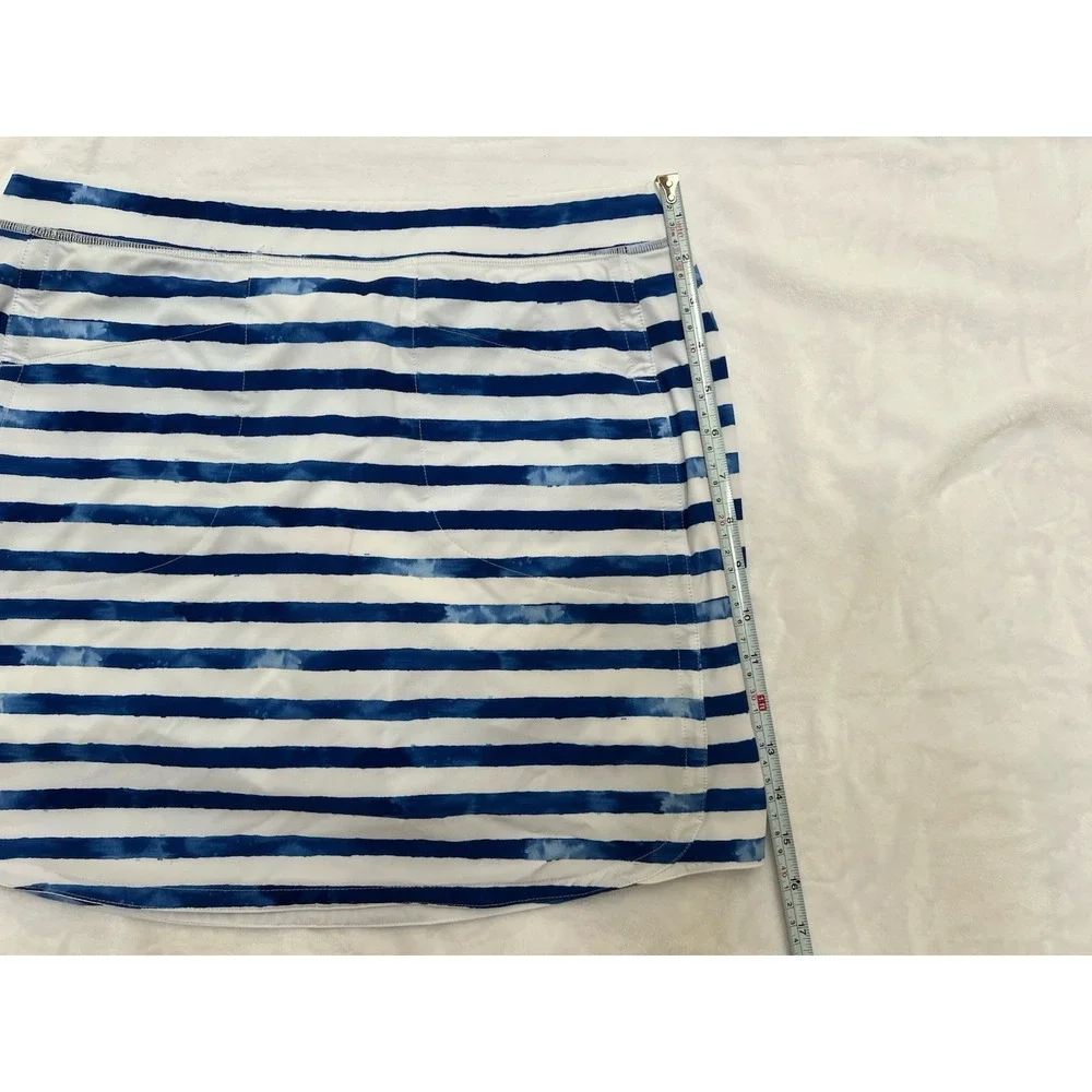RLX Ralph Lauren Small Golf Tennis Skirt Skort Blue / White Striped - Picture 10 of 10